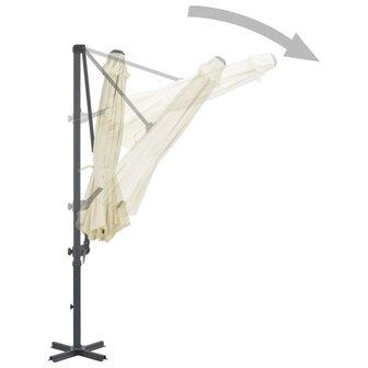 Zweefparasol met aluminium paal 300 cm zandkleurig 4