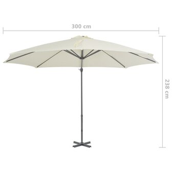 Zweefparasol met aluminium paal 300 cm zandkleurig 8