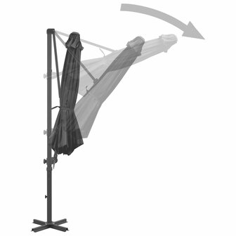 Zweefparasol met aluminium paal 300 cm antracietkleurig 4