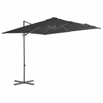 Zweefparasol met stalen paal 250x250 cm antracietkleurig 1