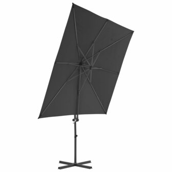 Zweefparasol met stalen paal 250x250 cm antracietkleurig 3