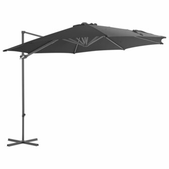 Zweefparasol met stalen paal 300 cm antracietkleurig 1