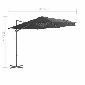 Zweefparasol met stalen paal 300 cm antracietkleurig 9