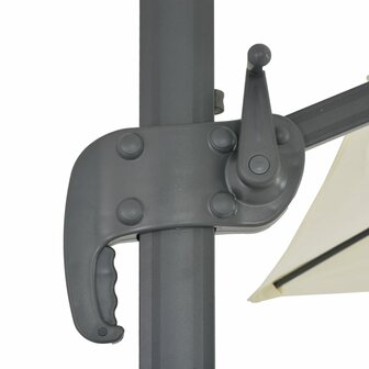 Zweefparasol met aluminium paal 400x300 cm zandkleurig 7