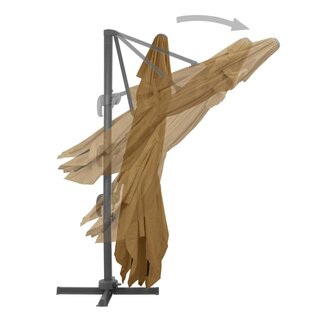 Zweefparasol met aluminium paal 400x300 cm taupe 4