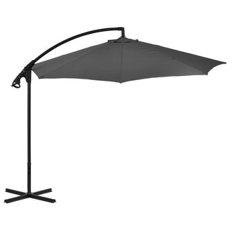 Zweefparasol met stalen paal 300 cm antracietkleurig 2