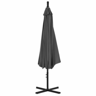 Zweefparasol met stalen paal 300 cm antracietkleurig 4