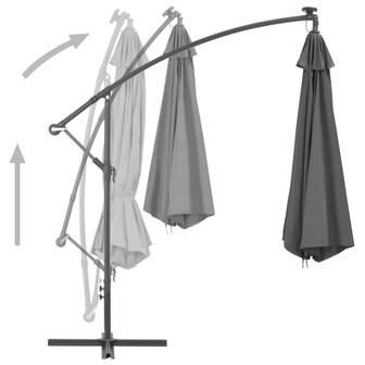 Zweefparasol met stalen paal 300 cm antracietkleurig 5
