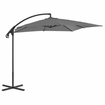 Zweefparasol met stalen paal 250x250 cm antracietkleurig 1