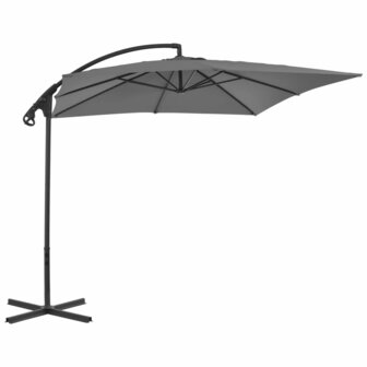 Zweefparasol met stalen paal 250x250 cm antracietkleurig 2