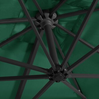Zweefparasol met LED en stalen paal 250x250 cm groen 6