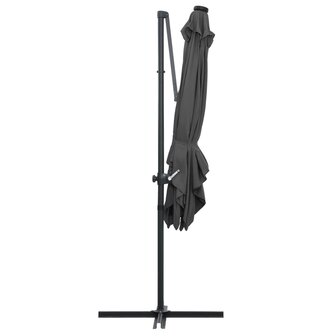 Zweefparasol met LED en stalen paal 250x250 cm antracietkleurig 5