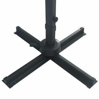 Zweefparasol met LED en aluminium paal 400x300 cm zandkleurig 8