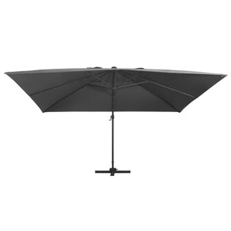 Zweefparasol met LED en aluminium paal 400x300 cm antraciet 2
