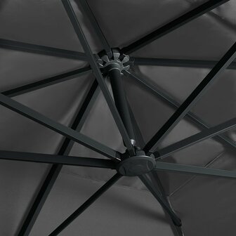 Zweefparasol met LED en aluminium paal 400x300 cm antraciet 6