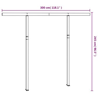 Luifelpaalset 300x245 cm ijzer wit  7