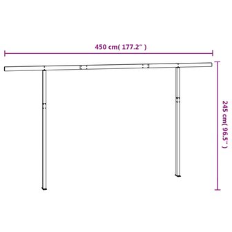 Luifelpaalset 450x245 cm ijzer wit  7