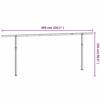Luifelpaalset 600x245 cm ijzer wit  7