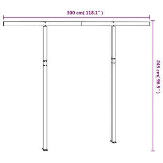 Luifelpaalset 300x245 cm ijzer antracietkleurig  7