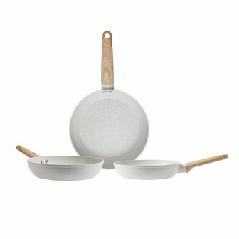 Pannenset San Ignacio Cr&egrave;me &Oslash; 18 x 4 cm &Oslash; 22 x 5 cm &Oslash; 26 x 5 cm 3 Onderdelen 2