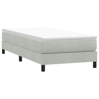 Boxspring zonder matras fluweel lichtgrijs 90x210 cm 1