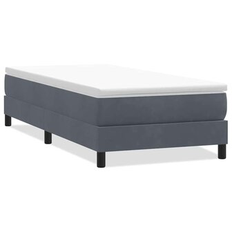 Boxspring zonder matras fluweel donkergrijs 90x210 cm 2