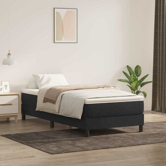 Boxspring zonder matras fluweel zwart 90x210 cm 4