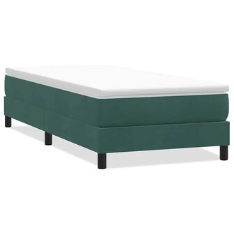Boxspring zonder matras fluweel donkergroen 90x210 cm 2