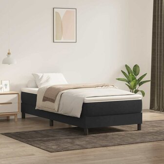 Boxspring zonder matras fluweel zwart 100x210 cm 4