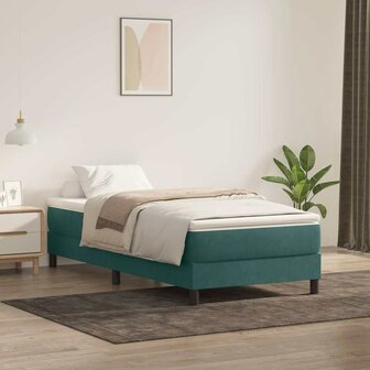 Boxspring zonder matras fluweel donkergroen 100x210 cm 4
