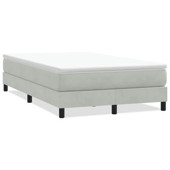 Boxspring zonder matras fluweel lichtgrijs 120x210 cm 2