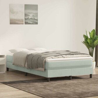 Boxspring zonder matras fluweel lichtgrijs 120x210 cm 4