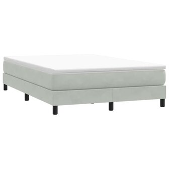 Boxspring zonder matras fluweel lichtgrijs 140x210 cm 1