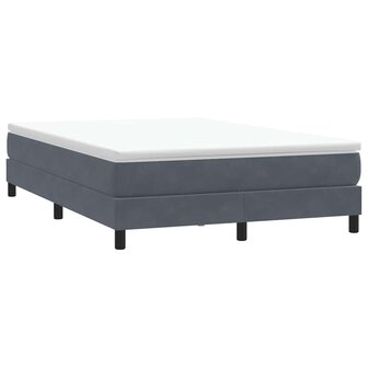 Boxspring zonder matras fluweel donkergrijs 140x210 cm 1