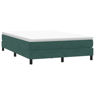 Boxspring zonder matras fluweel donkergroen 140x210 cm 1