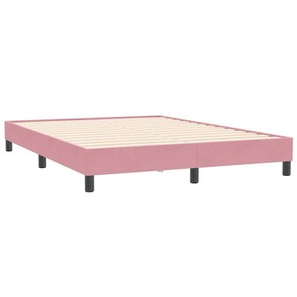 Boxspring zonder matras fluweel roze 140x210 cm 3