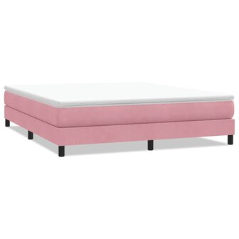 Boxspring zonder matras fluweel roze 180x210 cm 2