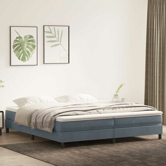 Boxspringbed zonder matras 200x210 cm fluweel donkergrijs 1