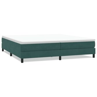 Bed boxspring zonder matras 200x210 cm fluweel donkergroen 2
