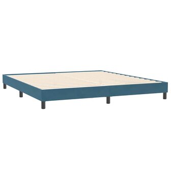 Boxspring zonder matras fluweel donkerblauw 200x210 cm 4