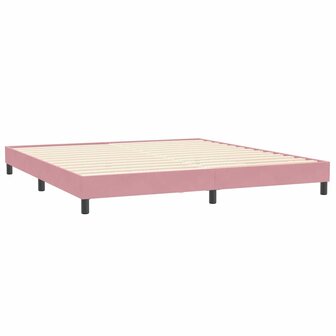 Boxspring zonder matras fluweel roze 200x210 cm 4