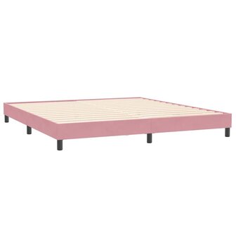 Boxspring zonder matras fluweel roze 200x210 cm 7