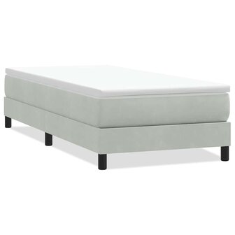 Boxspring zonder matras fluweel lichtgrijs 80x220 cm 2