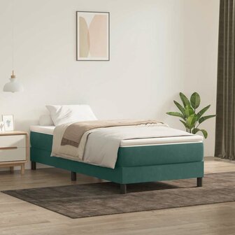Boxspring zonder matras fluweel donkergroen 80x220 cm 1