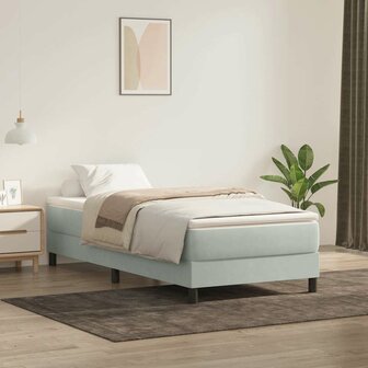 Boxspring zonder matras fluweel lichtgrijs 90x220 cm 1