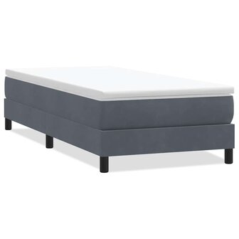 Boxspring zonder matras fluweel donkergrijs 90x220 cm 2