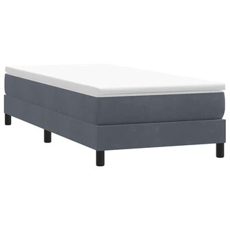 Boxspring zonder matras fluweel donkergrijs 90x220 cm 3