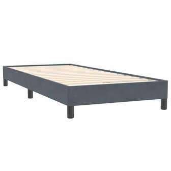 Boxspring zonder matras fluweel donkergrijs 90x220 cm 4