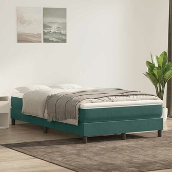 Boxspring zonder matras fluweel donkergroen 120x220 cm 1