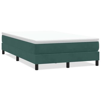 Boxspring zonder matras fluweel donkergroen 120x220 cm 2